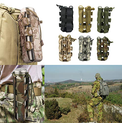 Kasla Tactical Military MOLLE Water Bottle Pouch, Adjustable Outdoor Sport Kettle Carrier Bag - Multi Colors (Green) - Thumbnail 6