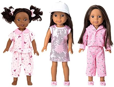 3pcs Doll Clothes and Hat Hairpin Set include Accessories for 14 inch 14.5 inch American Girl Doll Wellie Wishers Doll