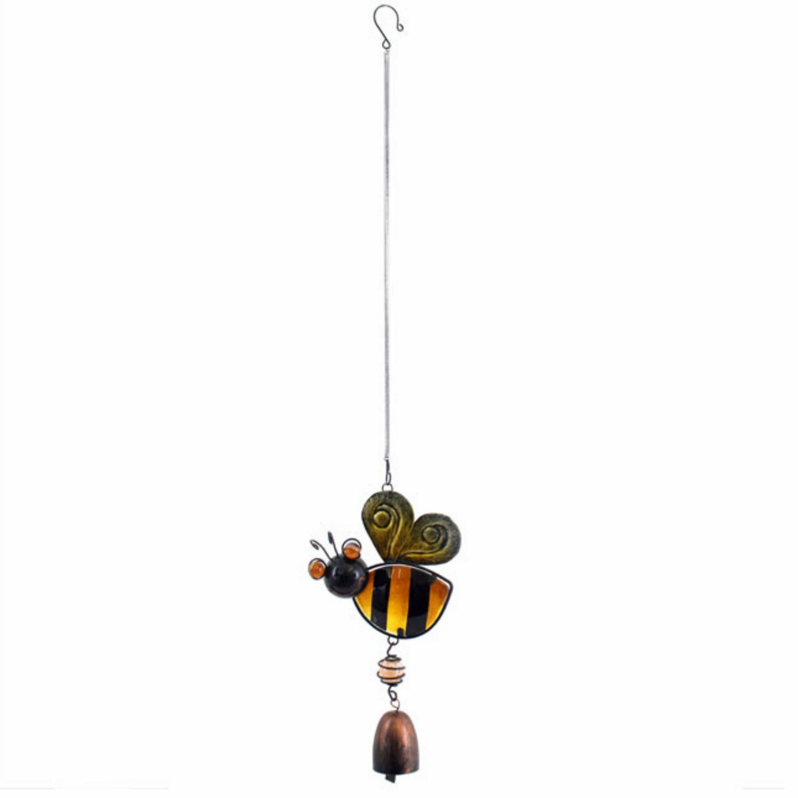 Black & Yellow Metal Bee-utiful Dangle Windchime - 39cm x 4cm (1 Pc.) - Delightful Bee Design - Unique & Charming Outdoor Accessory - Perfect for Home & Office Decor