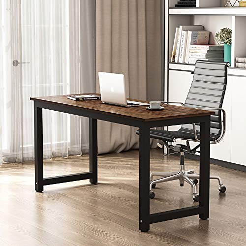 Tribesigns Vintage Computer Desk, 55" Large Office Desk Computer Table Study Writing Desk for Home Office, Retro Style - Thumbnail 3