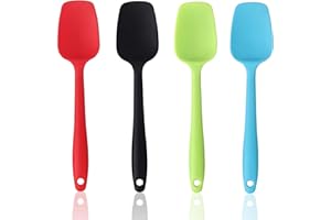 Hokisei Silicone Spatula Set, Rubber Spoon Spatula for Baking, Heat Resistant Cooking Utensil, Flexible Silicone Spoon Baking