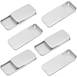 Empty Slide Top Tin Containers for Lip Balm, Crafts, Storage Kit - .25oz, 6 Pack