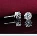 Fashion Crown 18k Gold Plated Earrings Women Brincos De Prata Men Sterling Silver Crystal Jewerly Double Stud Earrings By Taoqiao (Gold)