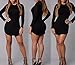 Ermonn Women's Sexy Bodycon Bandage Party Short Dress Black, Small