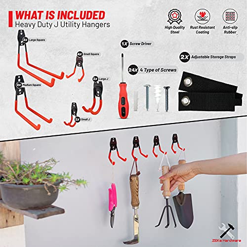 14 Pack Garage Hooks Heavy Duty with Mounting Hardware, Strong Sturdy