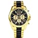 New Mens Gold Black Luxury Men Classic Stainless Steel Gold Dial Quartz Analog Bangle Wrist Watch