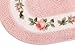 JSJ_CHENG Oval Soft Cute Rose Floral Microfiber Bathroom Area Rugs and Mats Non-slip (17.7-inch By 29.5-inch, pink)