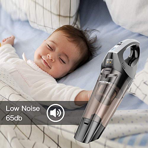 WAKYME Handheld Vacuum Cleaner, Vacuum Handheld, 9000PA Battery 2500mA Power Vacuum Cleaner Wet
