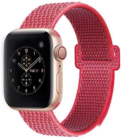 For Apple Watch Band 38mm 42mm Soft Nylon Watch Sport Loop Band Adjustable Closure Wrist Strap Breathable Woven Nylon Replacement Strap for Apple Watch Series 3,2,1