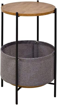 Amazon Com Round Side Table End Table Nightstand With Storage