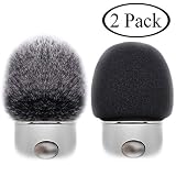 2 Pack Professional Microphone Furry Windscreen Muff Wind Cover with Foam Microphone Windscreen for Blue Yeti