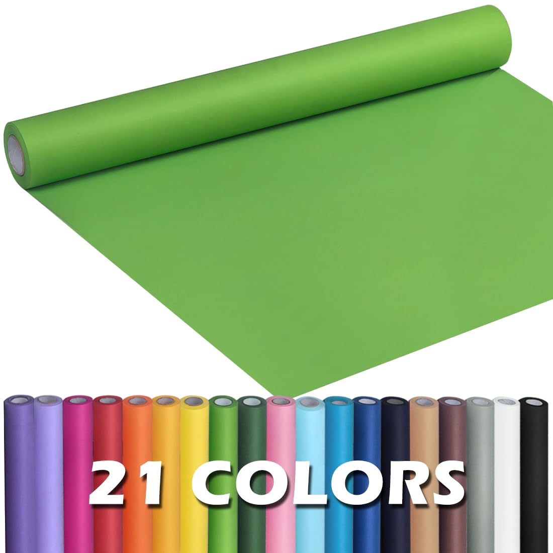 Photo 1 of PerkHomy Medium Green Kraft Paper Roll 17.5" x 960" (80') for Gift Wrapping Bouquet Flower Art Painting Craft Writing Packaging Shipping 80GSM 55LB (Medium Green, 17.5" x 80')