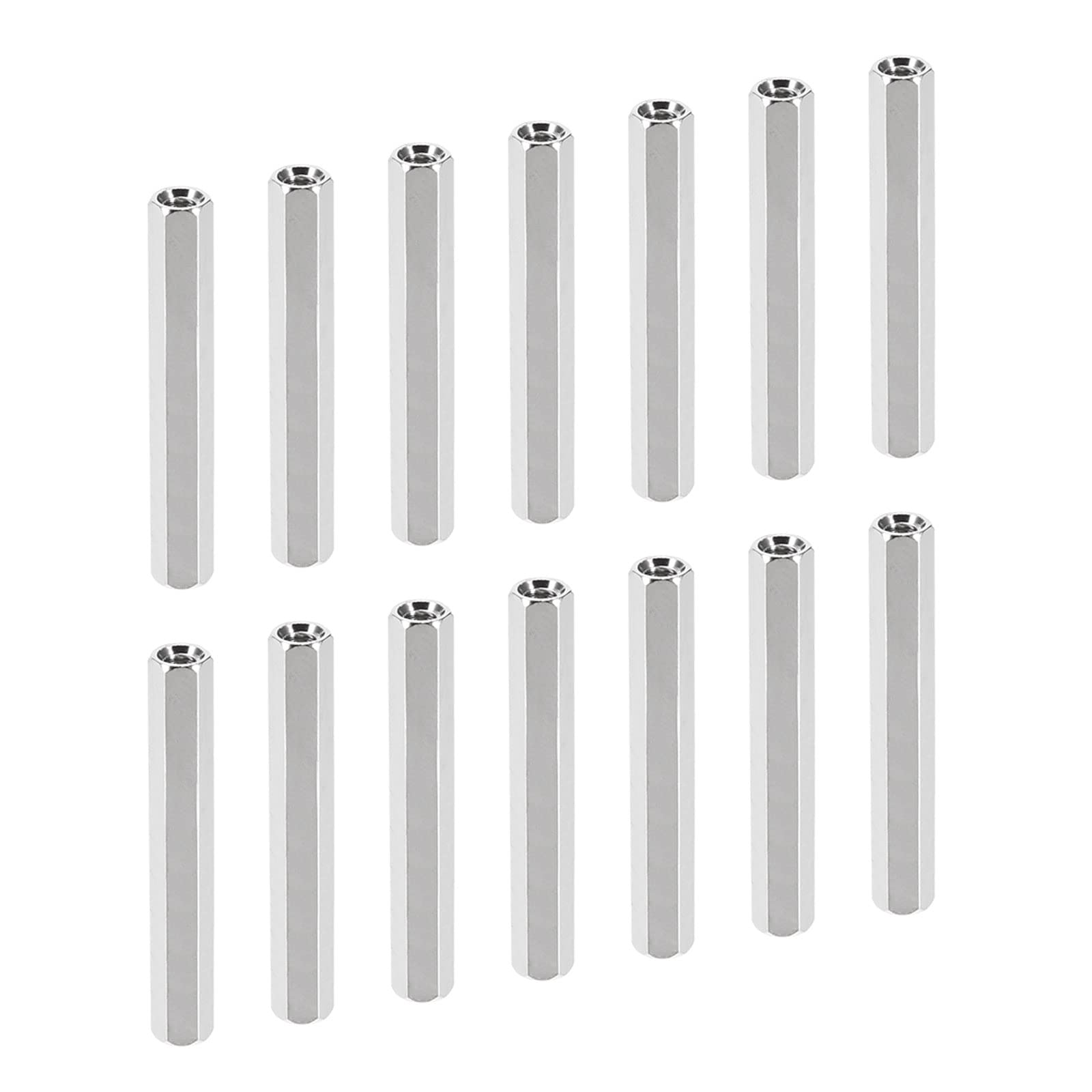 YOKIVE 30 Pcs M3 Spacers, Brass Hex PCB Standoffs Nuts, Keep Height Consistent, Great for Motherboard, Circuit Board, Electronics (Silver Tone, 45mm)