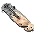 Folding Pocket Knife, Tactical Knives for Camping Hunting Survival and Outdoor Activities, Wood Handle 440C 57HRC Blade