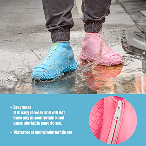 image for CHUHUAYUAN Waterproof Silicone Shoe Covers, Reusable Foldable Not-Slip