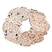 D EXCEED Vintage Metal Lace Pattern Etched Filigree Crystal Stretch Bangle Bracelet for Women 7