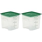 Cambro Food Storage Containers with Lids (Microwave Safe and BPA-Free) - 4 QT (Quart) Square Food Storage Container with Lid (2 Pack)