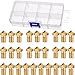 Hestya 28 Pieces M6 3D Printer Brass Extruder Nozzle Print Head for E3D Makerbot 0.2 mm, 0.3 mm, 0.4 mm, 0.5 mm, 0.6 mm, 0.8 mm, 1.0 mm with 8 Grids Storage Box