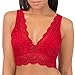 Smart & Sexy Women's Signature Lace Deep V Bralette Bra, no no red, XL