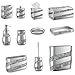 Creative Scents Silver Mosaic Toothbrush and Toothpaste Holder for Bathroom - Decorative Bathroom Toothbrush Holder, Family Toothbrush Cup with One Large Opening to Hold Multiple Toothbrushes at Once