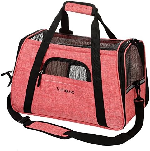 TailHouse Amazing Pink Pet Carrier by Stylish & Heavy-Duty, Airline Approved Luxury Travel Bag for Small Dogs & Cats-Tote with Removable Fleece Bed, Lockable Zipper & Comfortable Shoulder Strap