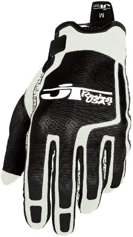 JT Racing USA Flex-Feel Dirt Bike MX Motocross Gloves  (Black/White, Medium)