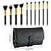 Refand Makeup Brushes Premium Makeup Brush Set Professional Makeup Kit with Pu Leather Storage Bag Gold Black (10 pcs)
