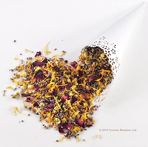 Country Meadow Flower Wedding Confetti: 5 Blend ~ 8 oz ~ Enough for 30-35 Guests ~ Lavender, Rose, Heather, Calendula, Chamomile ~ GORGEOUS!