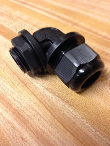 1/2 Inch 1/2" 0.5 NPT Black Right Angle Nylon Cable Gland Strain Relief with Gasket and Locknut