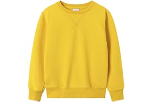 Spring&Gege Youth Basic Sport Crewneck Pullover Sweatshirts for Children（3-14 Years）