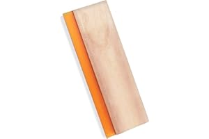 CYCHIRV Screen Printing Squeegee, 75 Durometer Wooden Scraper Rubberwood Silk Print, for Printmaking Print Ink Machine 11.8 inch