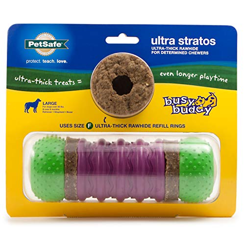 PetSafe Busy Buddy Ultra Stratos Treat Ring Dog Toy – Ultra Thick Treat Rings – Large