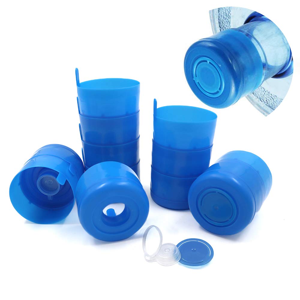 Haohai 12 Pcs Water Bottle Snap On Cap Replacement 55mm 3-5 Gallon Water Jug Lid, Water Jug Lids Reusable, Non Spill Caps, Anti Splash Bottle Caps,Replacement Water Bottle