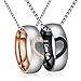 Valentine's Day Gift,6mm Heart Matching Couple Rings for him and her Stainless Steel Wedding Engagement Bands Sets Promise Rings for Couples, Engraved I Love You with Box Chain Anniversary Birthday