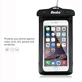 Becko Black Waterproof Case Touch Responsive Front and Back, Universal Waterproof Wallet, Dry Bag, Pouch for 4.7