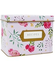 Jot & Mark Recipe Card Box Tin | Decorative Tin for 4x6 Recipe Cards