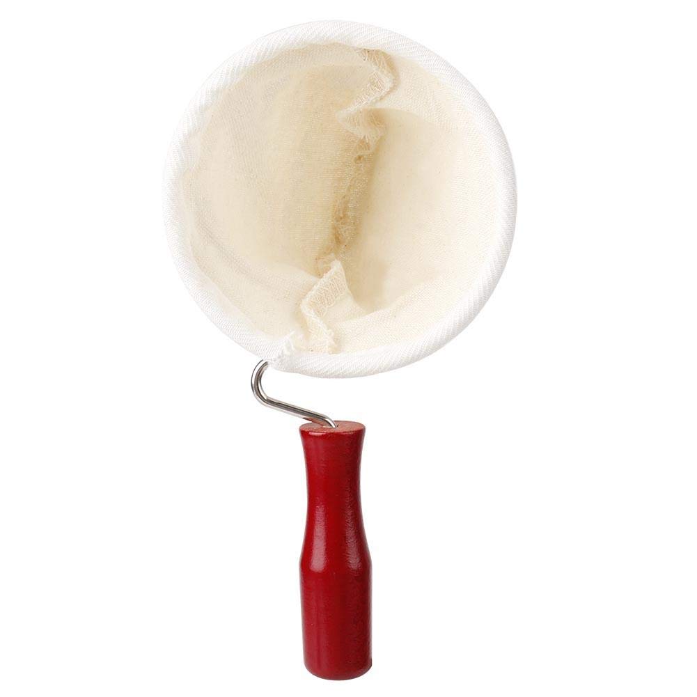 TOPINCN Coffee Filter Bag Accessories Cotton Cloth Flannel Reusable Removable Easy Clean Dripper Coffee Maker Wooden Handle(105Mm)