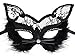 Venetian Masquerade Mask Women's Sexy Black Glitter Fancy Cat Lace Eye Mask (Black Cat Mask)