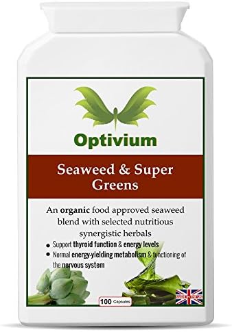 Seaweed & SUPERGREENS x 100 Capsules - Weight Loss, Diet, Slimming, Immune System - 100% Superfood - 100% Organic Natural Ingredients - Cleanse Detox Healthy Skin, Rich in Antioxidants + Nutrition