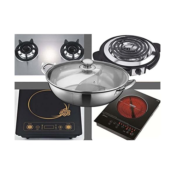 Yzakka Stainless Steel Shabu Hot Divider for Induction Cooktop Gas