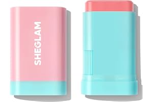 SHEGLAM Glass Glow Blush Stick Cream for Cheek and Lip, Waterproof Hydrating Tinted Solid Moisturizer Blendable Natural Grow Nude Face Blush Makeup-Pink Lemonade