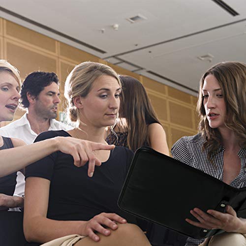 Leathario Interview Portfolio Binder with Calculator and Black Handle