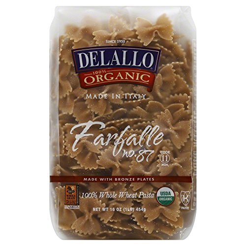 DeLallo Farfalle, Whole Wheat, Organic 16.0 OZ(Pack of 1)