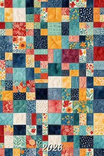 2026: Small Monthly Calendar Planner - Patchwork Quilt Blocks