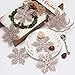 Sea Team Plastic Christmas Glitter Snowflake Ornaments Christmas Tree Decorations, 4-inch, Set of 36, Rose Gold