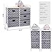 Wide Dresser Storage Tower 5 Drawer Chest, Sturdy Steel Frame, Wood Top, Easy Pull Fabric Bins,Organizer Unit for Bedroom, Playroom, Entryway, Closets, Lantern Printing Gray/White