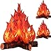 Boao 3 Sets Fake Fire Fake Flame Prop Camping Decoration 3D Cardboard Campfire Centerpiece Artificial Flames Campfire Party Decoration for Camp Bachelorette Party Supplies(Red Orange)
