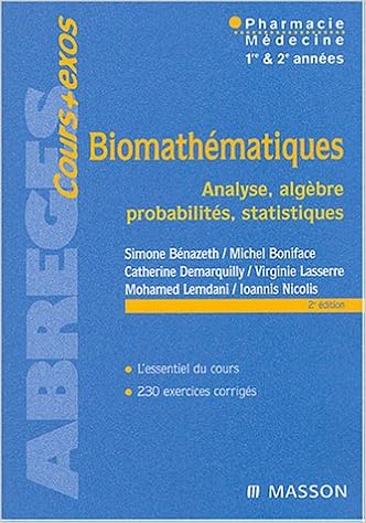 Amazon Fr Biomathematiques Analyse Algebre Probabilites Statistiques Benazeth Boniface Demarquilly Livres