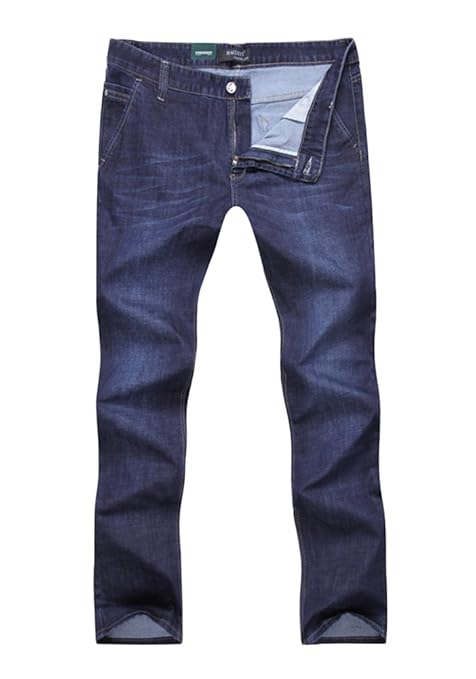 Icegrey Herren Jeans Jeanshose Stretchanteil mit Fleece-Futter Schwere Denim Straight Leg Pants Plus Size