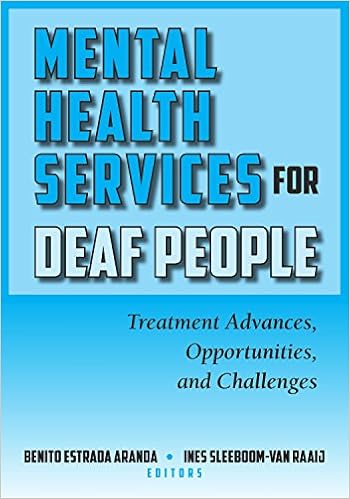 The cover of Mental Health Services for Deaf People. The background is blue.